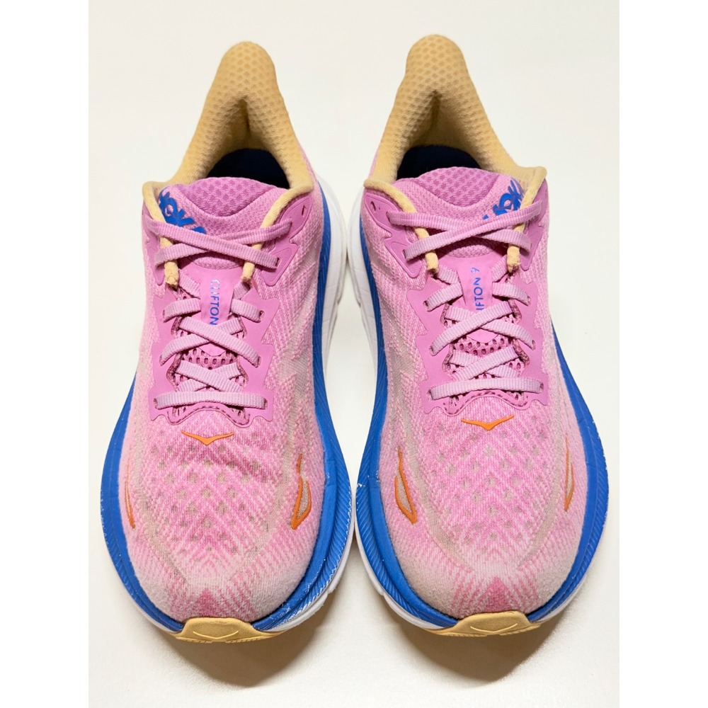 Hoka Clifton 9 Wide Women Running Shoes Pink Blue Orange 1132211 CSLC US 7D - Picture 2 of 6